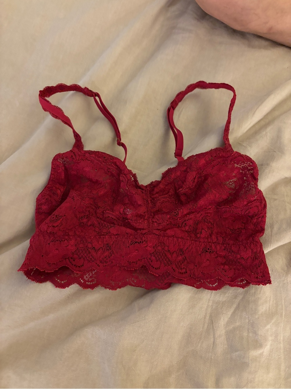 cosabella red lave bralette size small